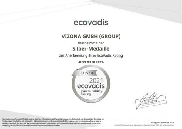 Eco Vadis Zertifikat Vizona